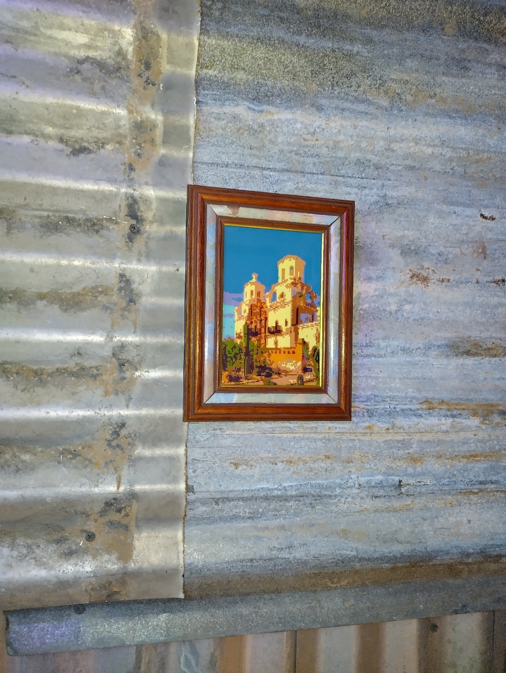 8 Bit San Xavier Mission Framed Mini Art Print Lo-fi Pixel Art By Neon Nicho